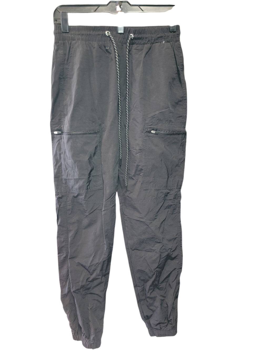 Iris Black Jogger Cargo Pants with Drawstring Waist